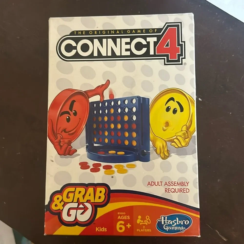 Connect 4 Grab & Go Traveling Checkers Game Portable Family Fun Toy